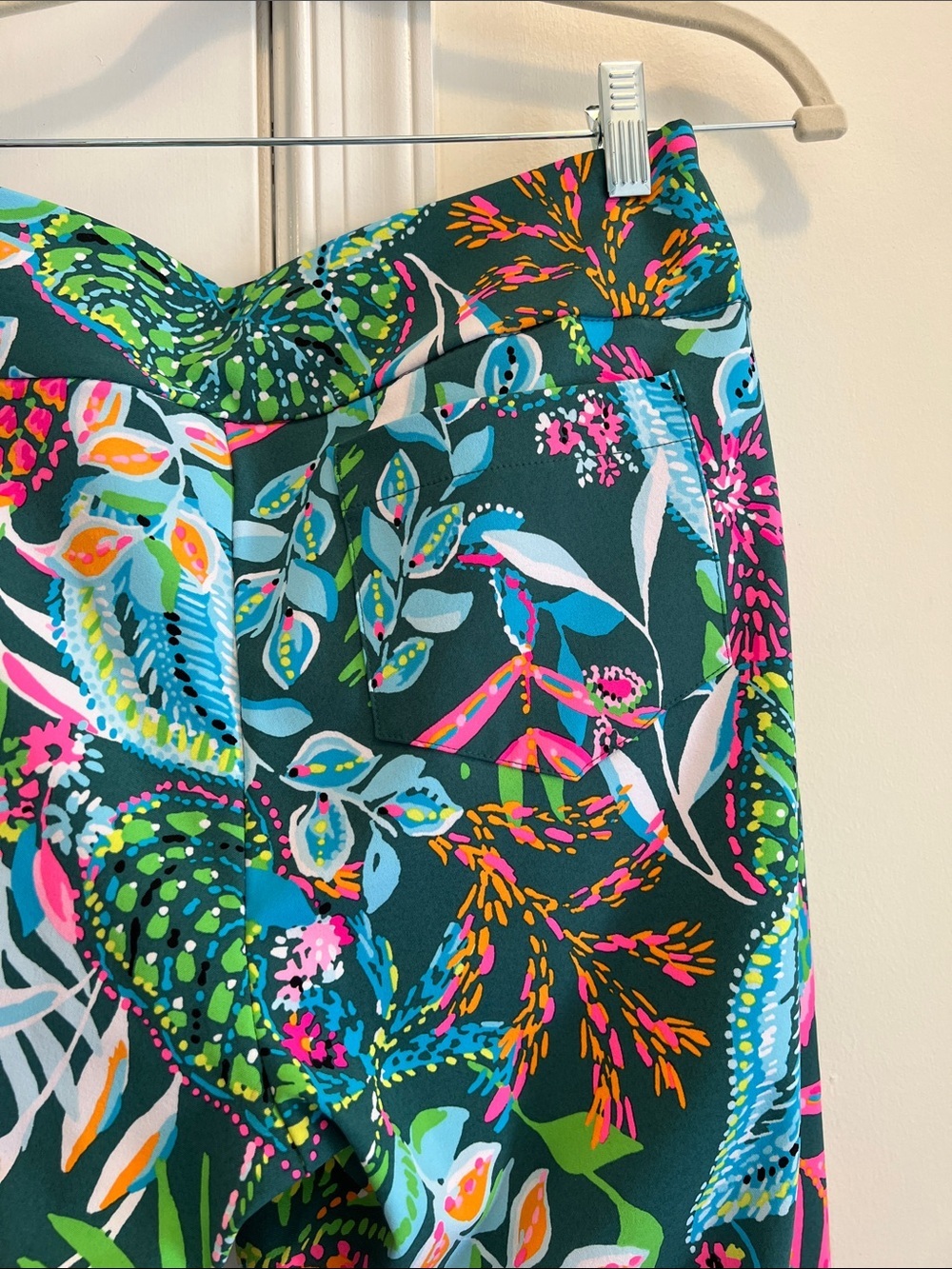 Lilly Pulitzer Tropical Floral Leggings - Teal, Pink & Blue size 10 - Picture 5 of 7